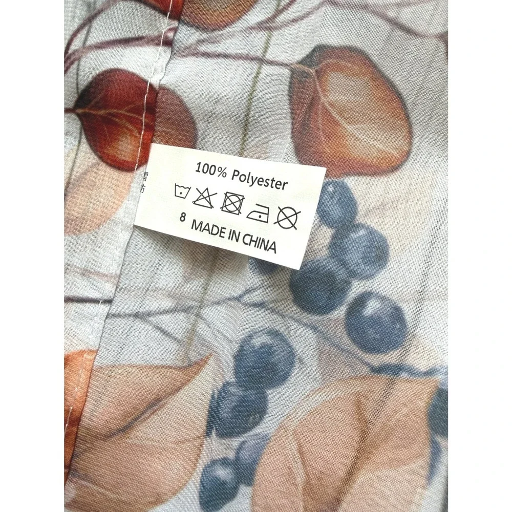 Autumn Pumpkin Chiffon Sheer Window Valance 54x18 Fall Farmhouse